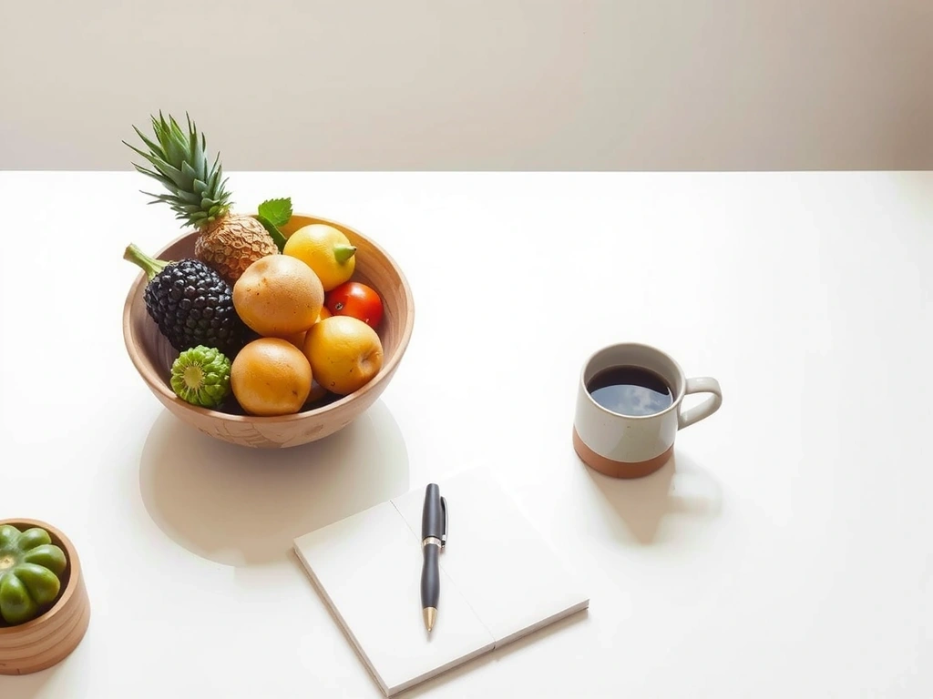 Präparierter Platz für eine persönliche Ernährungsberatung